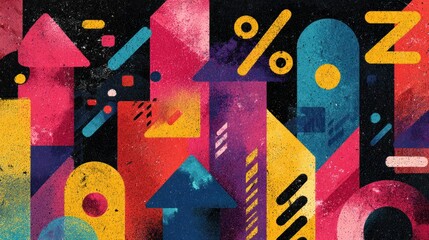 Ascending Abstract Data: An artistic depiction of economic growth and progress, symbolized by upward arrows and vibrant color, creating a dynamic visual narrative