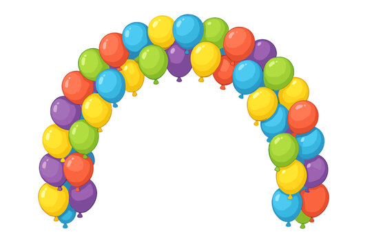 Vibrant balloon arch decoration border frame for celebrations