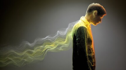 Man with long beard sits calm and contemplative bearded man portrait showing a thoughtful expression