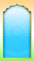 Indian Cultural Frame with Ashoka Chakra and Monument Silhouette