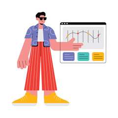 Graph Test Vector Flat Illustration EPS 10 File