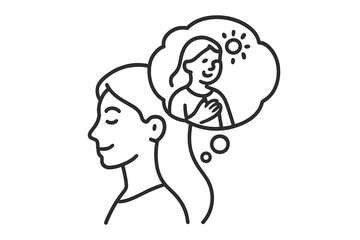 Woman recalling happy memory under bright sunshine