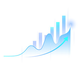 PNG - Digital Growth Chart - Business Success, Finance Data Analysis, Abstract Futuristic Progress for Technology Investment Market Graph Transparent Illustration