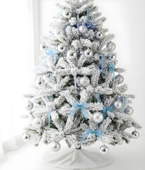 christmas tree with snow