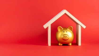 Golden Piggy Bank Under House Frame on Red BackgroundGolden Piggy Bank Under House Frame on Red Background


Golden Piggy Bank Under House Frame on Red Background
