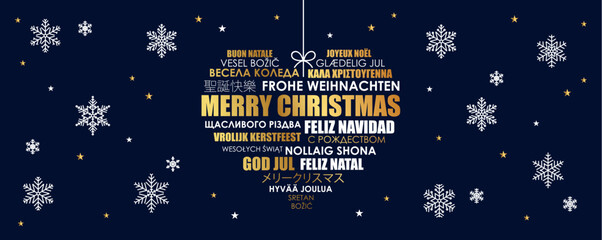 Naklejka na ściany i meble thank you christmas greeting card with heart made of snowflakes vector illustration