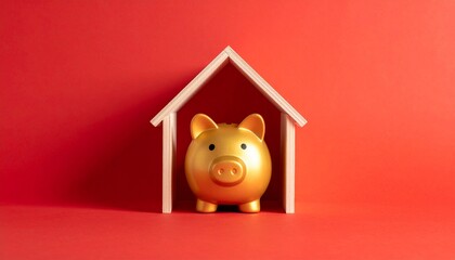 Golden Piggy Bank Under House Frame on Red BackgroundGolden Piggy Bank Under House Frame on Red Background


Golden Piggy Bank Under House Frame on Red Background