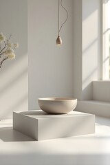 Modern Minimalist Luxury Floating Geometric Product Scene