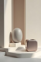 Modern Minimalist Luxury Floating Geometric Product Scene