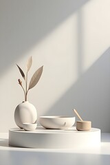 Modern Minimalist Luxury Floating Geometric Product Scene