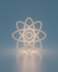 Glowing Atomic Symbol With Soft Reflections