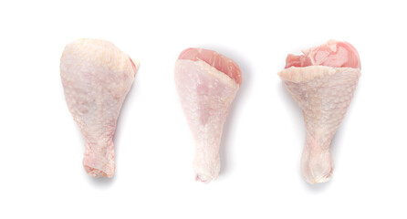 Raw Chicken Drumsticks Isolated, Uncooked Poultry Legs, Fresh Hen Meat, Fresh Chicken Drumstick