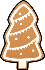 gingerbread icing in christmas tree shape