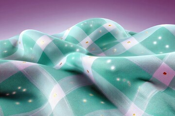 Abstract Fabric Waves with Sparkles on Purple Background