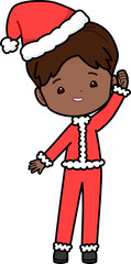 cartoon santa claus kid