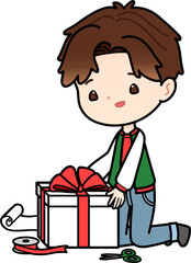 boy and gift