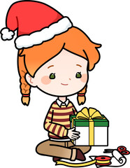 girl with christmas gift
