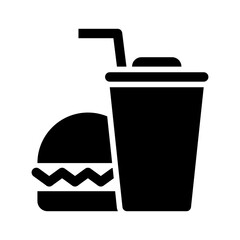 Fast food sign, hamburger and drink icon, food and drink symbol