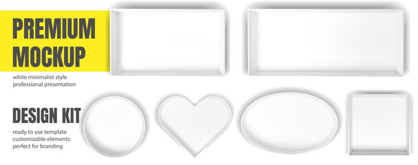 White open box mockup. 3d cardboard package top view for gift or pizza delivery. Blank square paper container with realistic shadow. Empty mock up vector isolated above display. Heart tray design