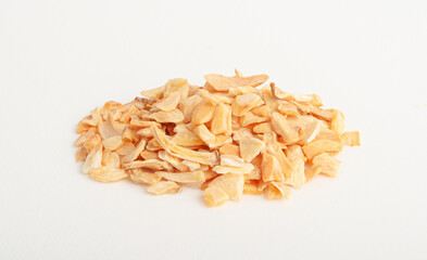 Dry Garlic Slices, Crispy Fried Cloves Pile Closeup, Roasted Grilled Garlic Flakes, Clove Chip Group