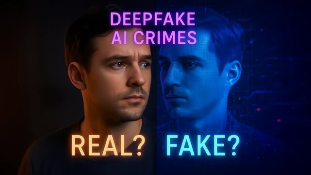 Deepfake and AI crimes challenge ability to distinguish real from fake faces raising concern and confusion digital identity verification with man
