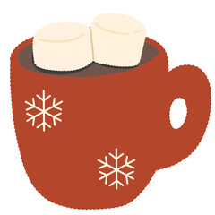 Illustration of Hot Chocolate with Marshmallows