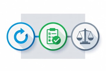 Fototapeta premium Ethical Finance: Audit trail and accountability icons for corporate governance 