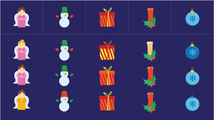 Fototapeta premium christmas icon set, christmas icon set, christmas icon set