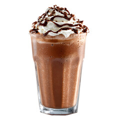 Rich Chocolate Frapp&eacute; with Whipped Cream and Sprinkles Isolated on transparent background