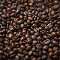 Obraz premium Dark Roasted Coffee Beans Texture Background