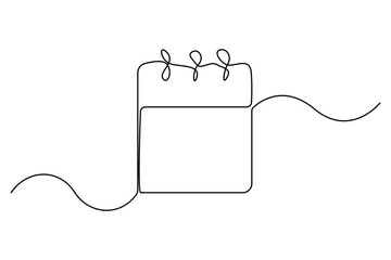 Obraz premium Minimal continuous one line drawing of a calendar outline simple date planner illustration 