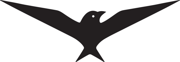 Naklejka premium Set of Three Flying Bird Silhouettes: Raptor, Crow, and Wading Bird