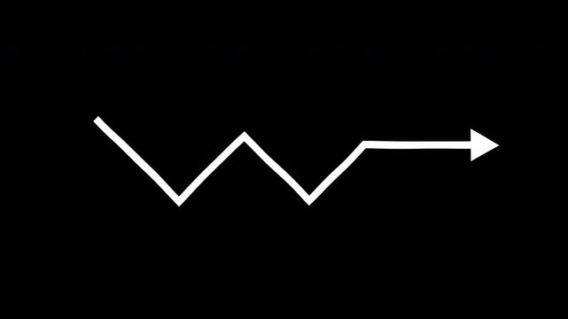 Zig zag arrow line doodle animation