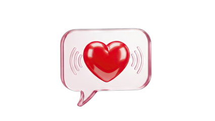 Heart in Speech Bubble: Sending Love Message