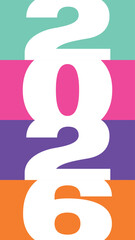 colorful 2026 letters