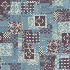 patchwork floral pattern with paisley and indian flower motifs. damask style pattern for textile and decoration,ikat pattern
