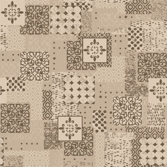 patchwork floral pattern with paisley and indian flower motifs. damask style pattern for textile and decoration,ikat pattern