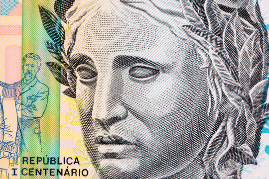 Sculpture of the Efigie a Republica from old Brazilian money