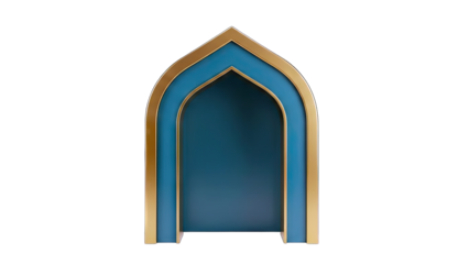 Islamic Archway Rendered on White Background