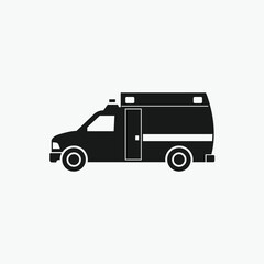 Ambulance, Healthcare ambulance vector silhouette