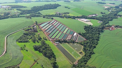 aerial view of a farm
