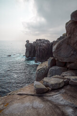 Granitic cliffs of Punta Moras shaped by the waters of the Cantabrian Sea