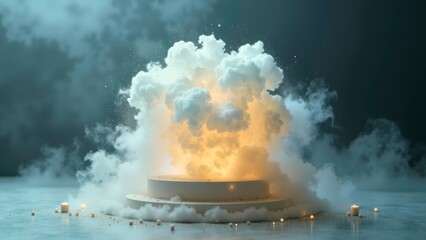 Abstract artwork of fireball detonation device