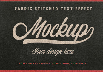 Fabric Stitched Text Effect Mockup
