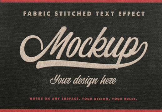 Fabric Stitched Text Effect Mockup