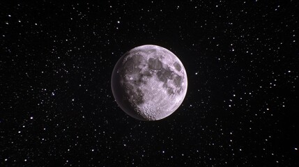 A large, bright, full moon in space.