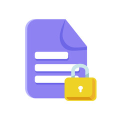 Secure document file protection with lock icon, ideal for topics in cybersecurity, legal privacy, cloud storage, confidential reports, and digital data management