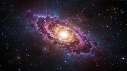 Fototapeta premium Epic Colorful Nebula with Glowing Core — High-Resolution Cosmic Explosion of Stars and Interstellar Gas Clouds for Sci-Fi Concept Art, Wallpaper, Poster, and Background