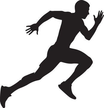Silhouette of a runner in motion running athlete