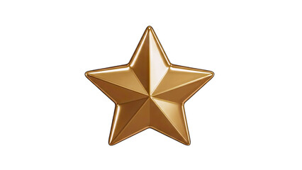 Obraz premium Golden Star Isolated on White Background